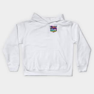 pocket- abstract waves Kids Hoodie